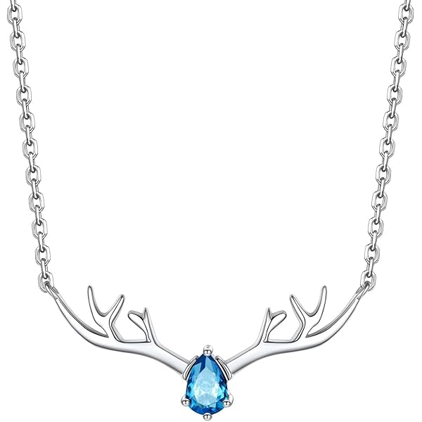 Amazon.com: grupan Deer Necklace with Slider Message Card, 14k